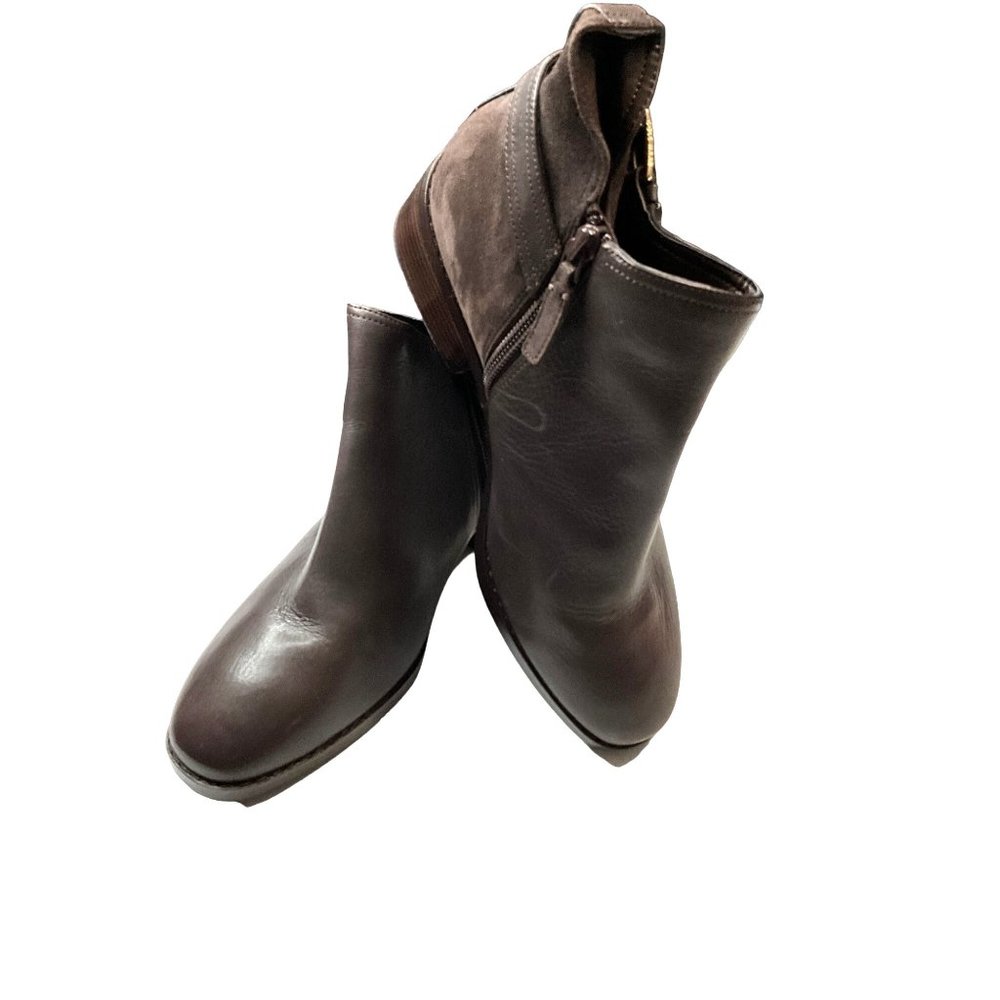 Cole Haan Brown Booties 7.5M gold tone buckle